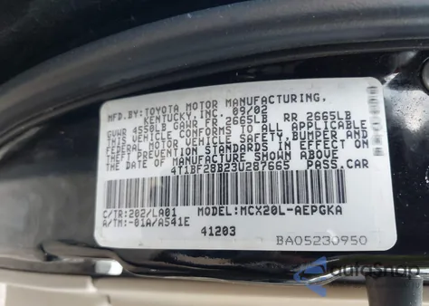 2003 Toyota Avalon Xls из США, поврежденный, VIN 4T1BF28B23U287665